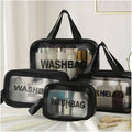 Makeup Travel Bag Wholesale Hanging Toiletry Silicone Men Black With Led Mirror Tote Pvc Pu Leather 3pcs clear Cosmetic Bag