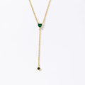 Hot Selling Simple 18k Gold Plated Stainless Steel Green Heart Zircon Pendant Necklace
