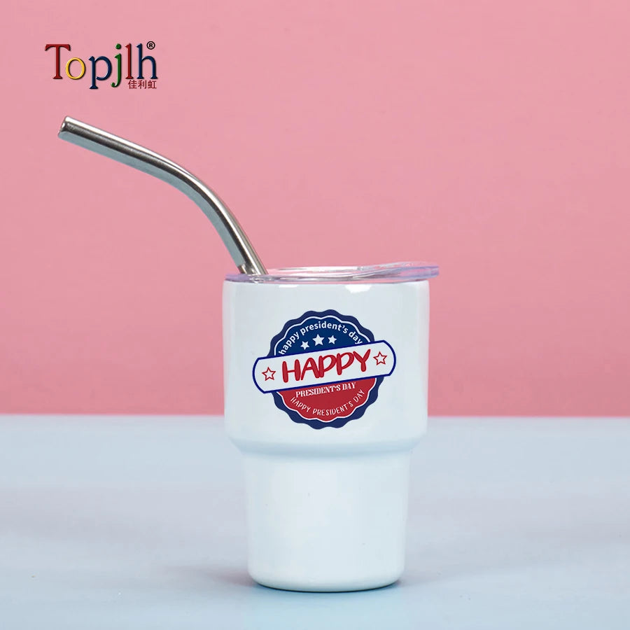 Topjlh 3oz Sublimation Blanks Stainless Steel Double Wall Vacuum Insulated Tumblers Shot Glass Set Cups for Cocktail Whiskey