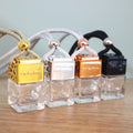 In Stock 8ml Empty Perfume Bottles for Car Decorative Hanging Glass Car Diffuser Bottle With Hollow-Carved Design Cap