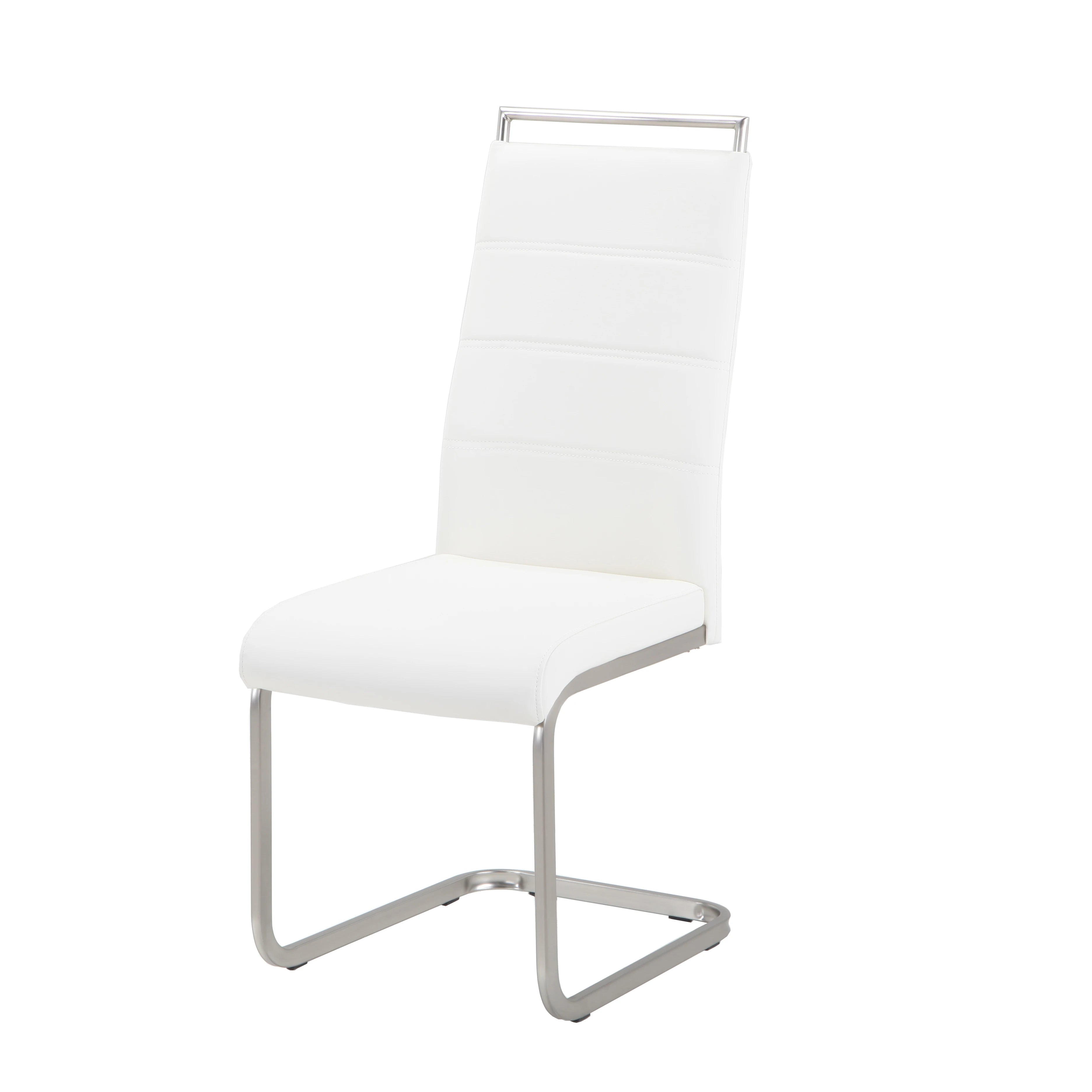 2025 Modshop Monaco Modern Design Dining Chair Elegant PU Leather 17 Inch Steel Free Sample Y Grey Backrest for Home Gym