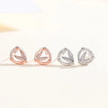 New Trendy Exquisite Rose Gold Plated Fine Jewelry 925 Sterling Silver Cubic Zircon Stud Earrings