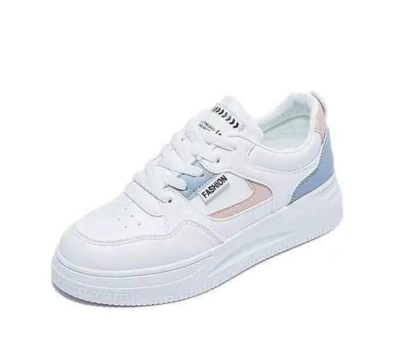 2023 Trend Base White Shoes Female Spring New Breathable Thick Sole Board Shoes Female Student Shoes