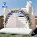 Popular Indoor-outdoor Hot Wedding Product White Bounce House with Slide Inflatable Bouncer for Rental Events