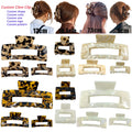 Classic Acetate Tortoise Shell Square Hair Claw Clips for Women Multi-Size 13cm Extra Large Medium Acetate Hair Claws Hair
