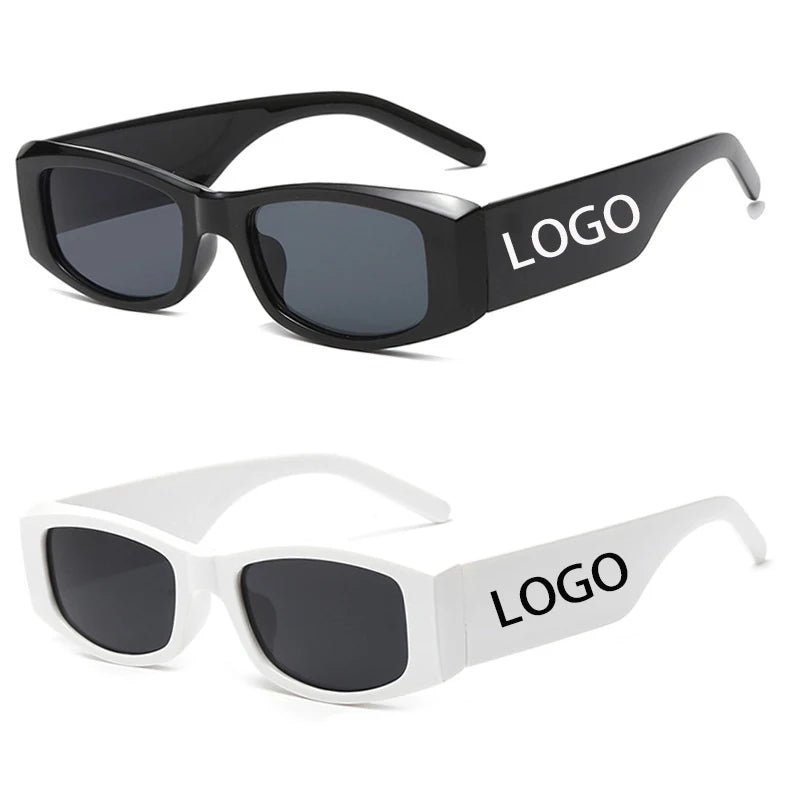 Factory Sale Fashion Small Square Red PC UV400 Protection Sunglasses 2023 Popular Print Custom Logo Shades