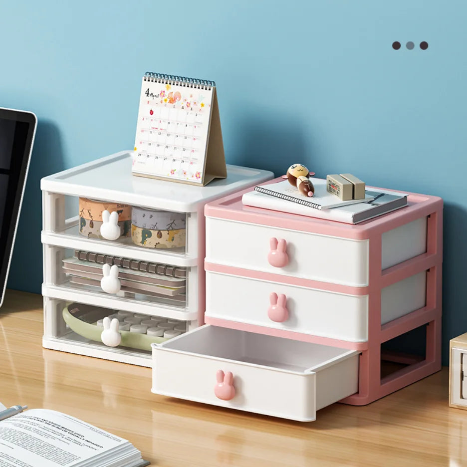 Wholesale New Creative Transparent  Stationery and Cosmetics Storage Cabinet Plastic Desktop Storage Cabinet