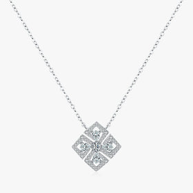 Classic Flower Water Drop 5A CZ Necklace Wedding Jewelry 925 Sterling Silver Sparkling Luxury Pendant Necklace for Women