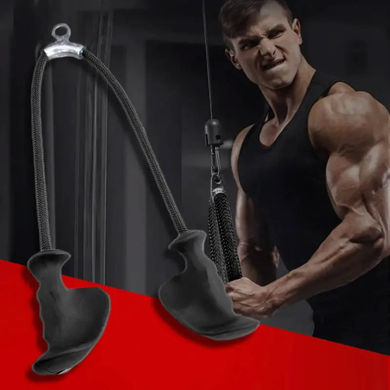 Ergonomic Anti-Slip Home Gym Equipment Fitness Accessories Lat Pulldown & Rowing Pull Back Triceps Rope Fitness Rope