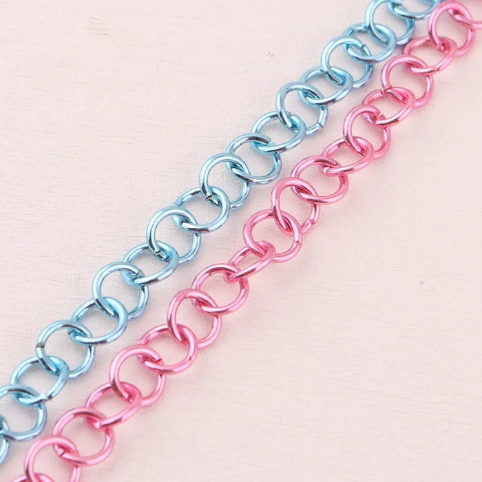 Factory Supply Fancy pink Color 8mm Small Metal Keychain Jump Ring Jewelry Finding Closed Key Ring