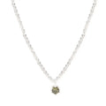 New Arrival Creative Fashion S925 Sterling Silver Shiny Chain Green Crystal Zircon Charm Necklace for Women Jewelry