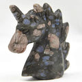 Huiying Natural Gemstone Crafts Animal Carving Blue Labradourite Stone Unicorn Healing 50*20*50mm Home Decoration Gifts