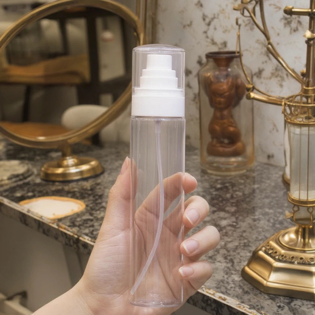 Flat Shoulder Heavyweight for Clear PET Cosmetic Bottle 100ml 120ml 200ml with Lotion Pump Mist Spray for Shampoo
