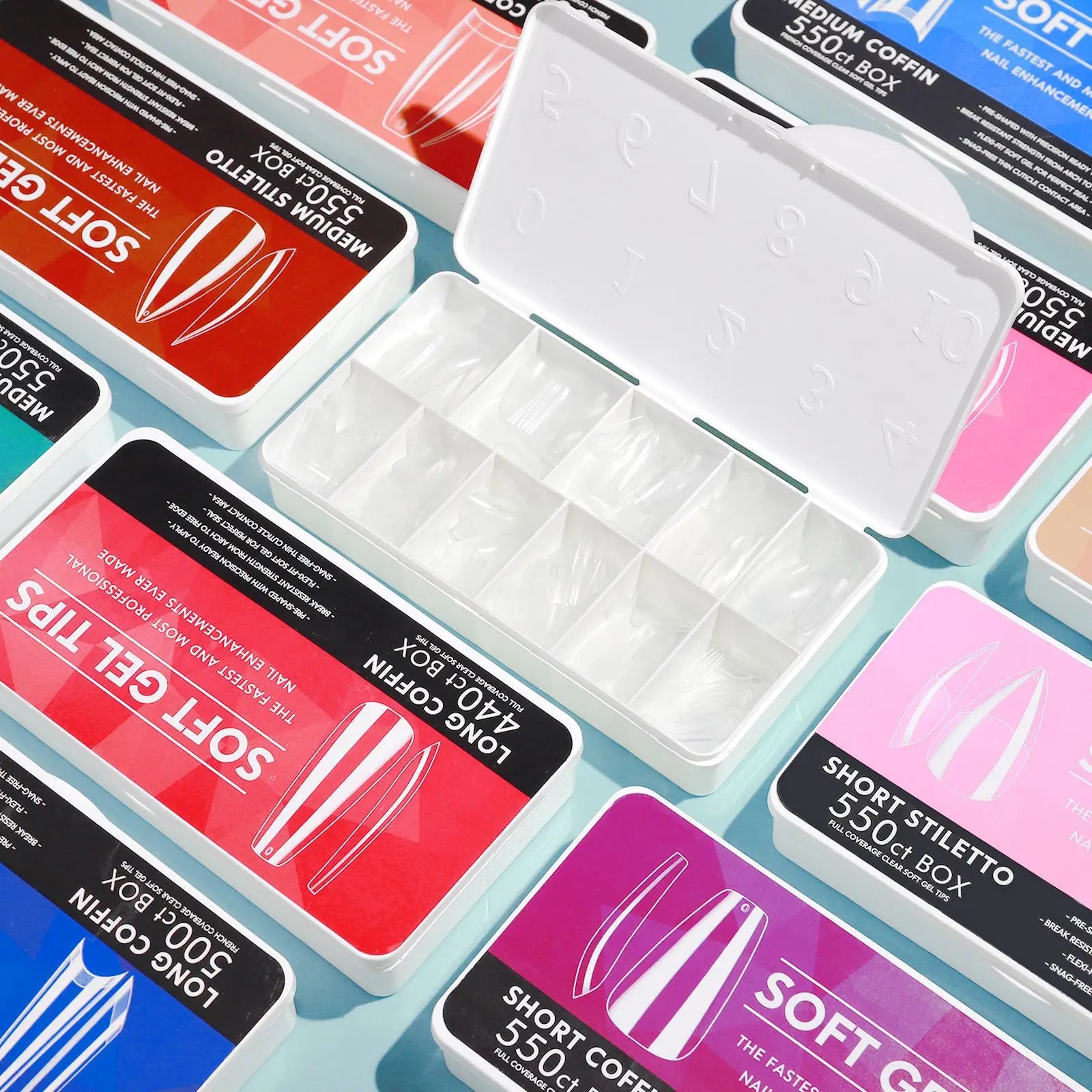 500pcs Box Artificial Nail Tip Natural Color Full Cover French False Acrylic Nail Art Press on Soft Gel Tips