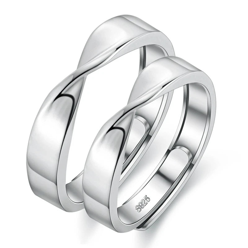 Simple Design Cheap CZ Wedding Adjustable Couple Ring Blank
