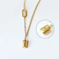Wholesale Irregular Paper Clip O Chain Necklace Lucky Gold Bar Stainless Steel Necklace for Women
