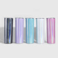 Double Wall Stainless Steel Vacuum Insulation 20OZ Straight Sparkly Holographic Tumblers With Lid and Straw