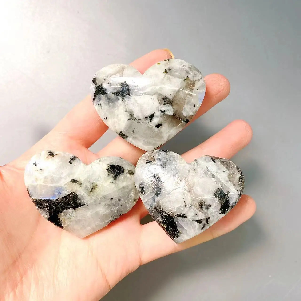 Wholesale Natural High Quality Healings Stone Natural Moonstone Hearts for Wedding Souvenir Guests