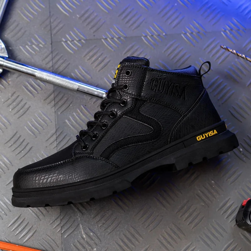 GUYISA Brand Hot Selling Winter Autumn Wear-resistant Fashion Work Boots Outdoor Steel Toe Unisex Safety Boots