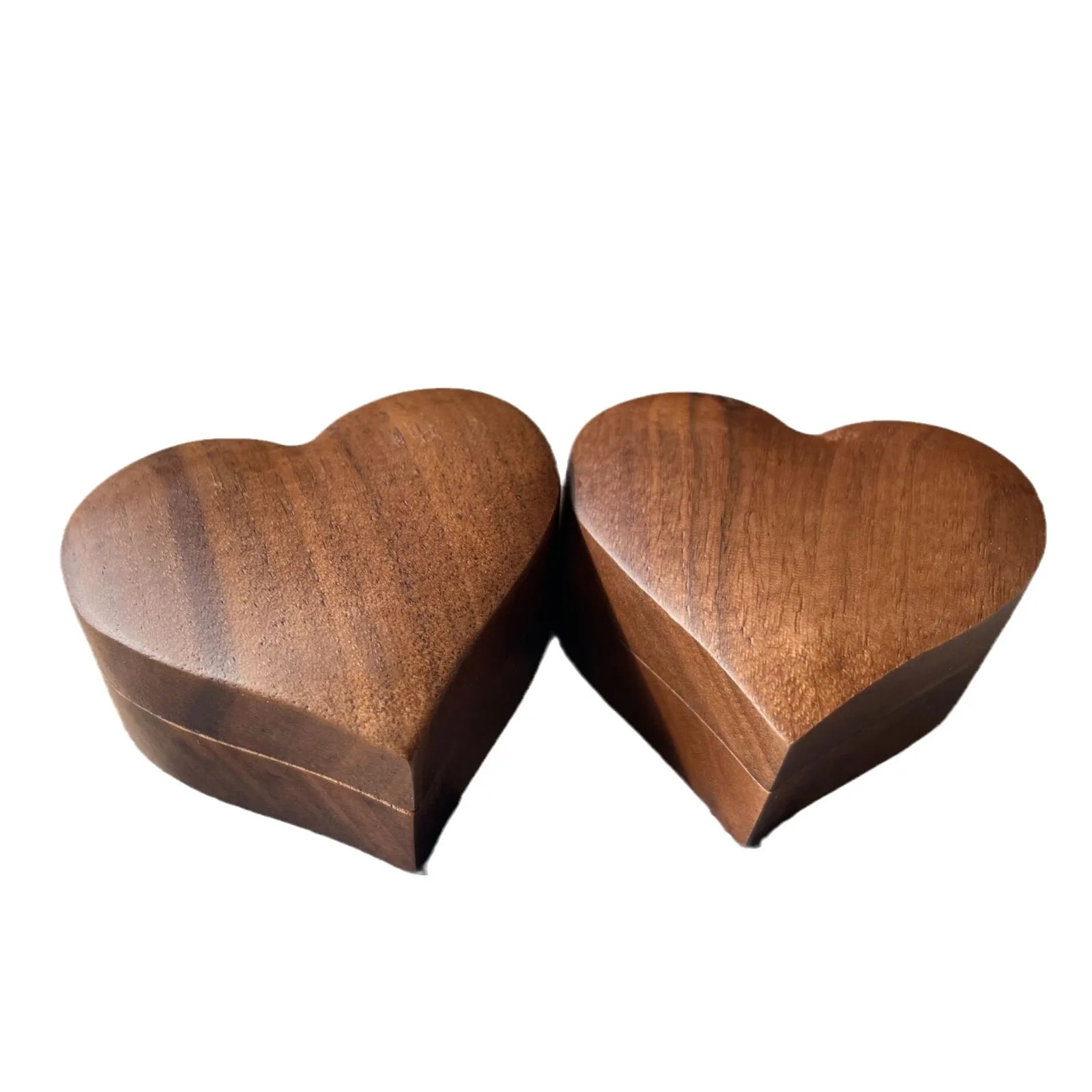 Solid Wood Three-Ring Engagement Heart Shape Box Custom Logo Octagon Velvet Jewelry Box Packaging From Factory Stock