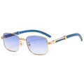 Retro Rectangular Sunglasses Women Men Brand Designer Wooden Color Square Sun Glasses Eyewear UV400 Driving Eyeglasses