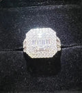 De GRA Certificate VVS Moissanite Princess Cut Prong Setting Trendy Wedding Ring Rhodium 18K Gold Plated 925 Sterling Ring