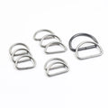 Galvanized Metal D-Ring Buckle 4-Point Stainless Steel Pet Rope Accessory with 12mm Semi-Circular D-Buckle Welding Hardware