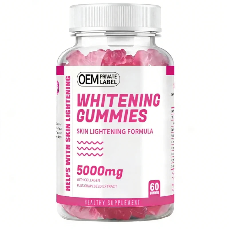 Factory OEM/ ODM Skin Whitening Gummies with L-Glutathione Collagen and Biotin for Youthful Skin Glow