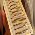 Designer Bijoux Acier Inoxydable Tarnish Free 2023 Gold Plated Jewelry Accessories Women Stainless Steel love Bracelet Bangles