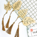Handcrafted Eco-Friendly Customizable Bamboo Bookmark with Exquisite Carved Leaf Design and Tassel Gift for Book Lovers