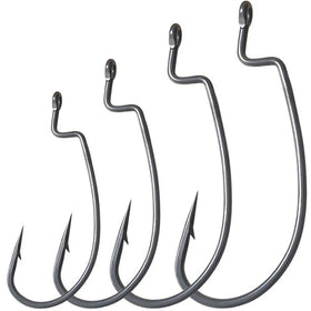 Top Right FH417 Wide Sharp Soft Worm Hook EWG Teflon Layer Offset Worm Hooks for Soft Fishing Lures Bass Barbed Fishhook