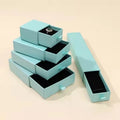 OEM Custom Simple Rectangle Cardboard Jewelry Long Paper Drawer Box for Earring Bracelet Ring Necklace Packaging Sliding Style