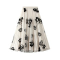 High Waisted Breathable Mesh Lace Tulle Ankle-Length Skirt Artistic Vintage Harajuku Women Casual Streetwear Fashion 2pcs