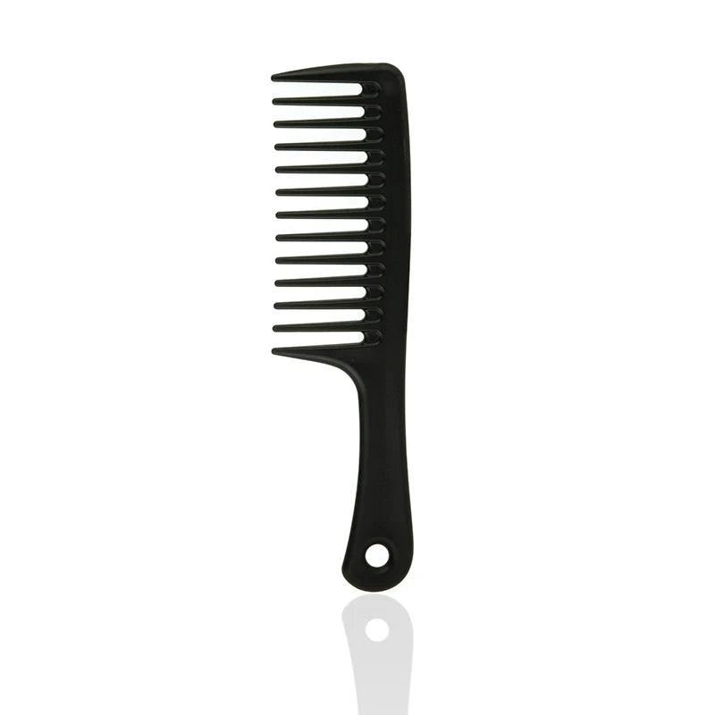 Black PP Wide Tooth Hair Cutting Home Plastic Comb Can Custom logo