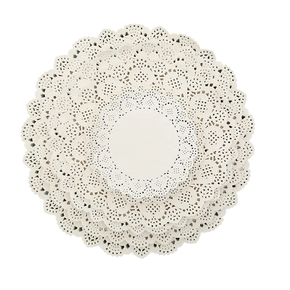 4  6   8  10  12   Inches Wholesale Paper Lace Dollies Wedding Table Decoration Party Supplies Placemat for Baking