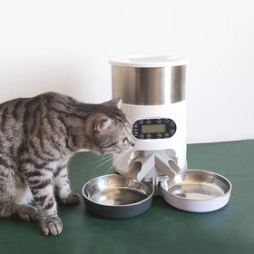 Automatic Microchip Pet Food Storage Container Dispenser Timed Machine Slow Dog Bowl Feeders