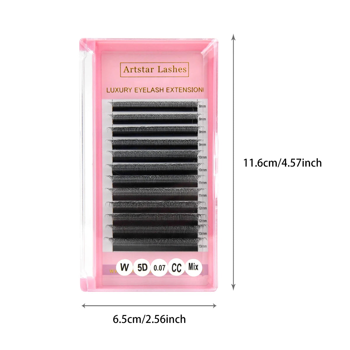 W Shape 5D Natural Eyelash Extensions Soft Volume Fan Lashes Mixed Korean PBT Fiber Premade Fans Dark Matte C/D Curled