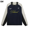 Casual Loose Plump T-shirt Long Sleeves Acid Wash Spring Color Contrast 100% Polyester Breathable Knitted 240 Grams Lazy Days
