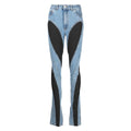 New Aipa New Fall Winter Fashion Design Patchwork Straight Jeans Pant High Waist Bodycon Sexy Pocket Jeans Casual for Women Lady