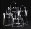 Custom Logo Transparent PVC Top Handle Gift Bags Cosmetic Cases with Unique Design