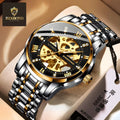 FNGEEN Automatic Mens Watch 6020 New Luxury Gold Mechanical Watches Men Wrist Waterproof Stainless Steel Sport Wristwatches