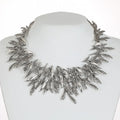 Fashion Girls Necklace Retro Exaggerate Short Clavicle Chain Necklace Alloy Leaf Shape Necklace