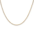 Gemnel Party Jewelry Brass 14k Gold Tennis Cubic Zirconia Three Prong Diamond Choker Necklace