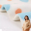 100% Polyester Jacquard Coat Sherpa Fleece Fabric Knitted Dot Design Print Soft Stretch Clothing Different Colors Available