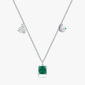 925 Sterling Silver Fashion Fine Jewelry Signs of Zodiac Virgo Symbol Brand Charms Necklace Chain Dazzling Square CZ Pendant
