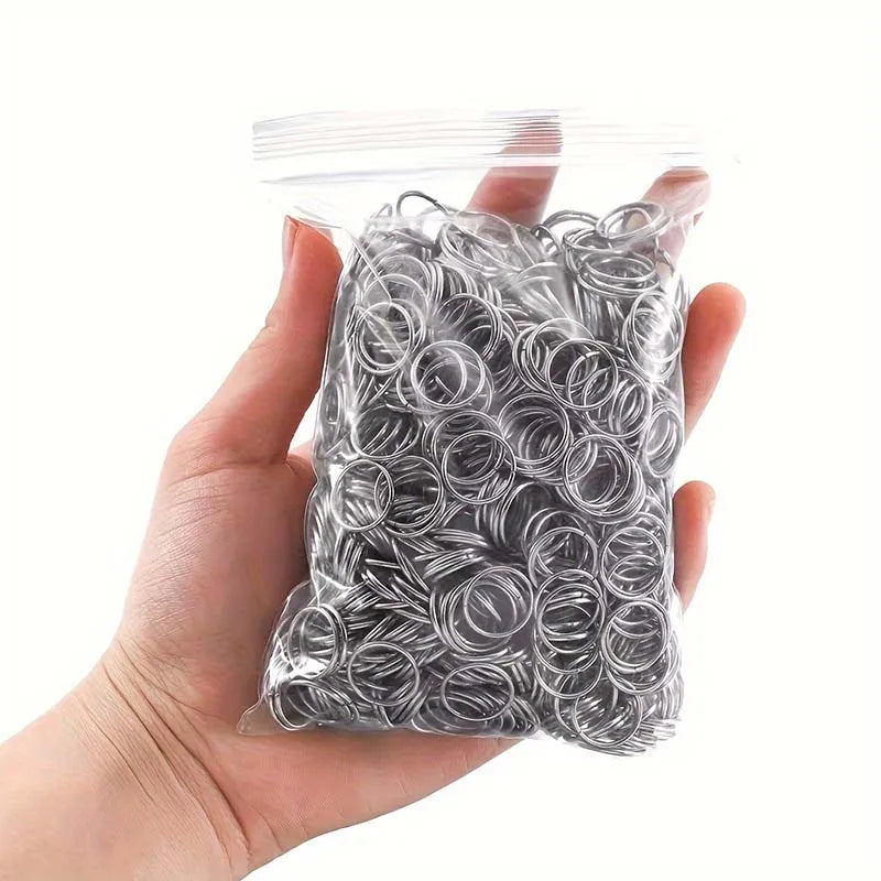 Metal Blank Keyring Keychain Split Rings Diy Keyfob Key Ring Stainless Steel Key Pendant Chains Buckles