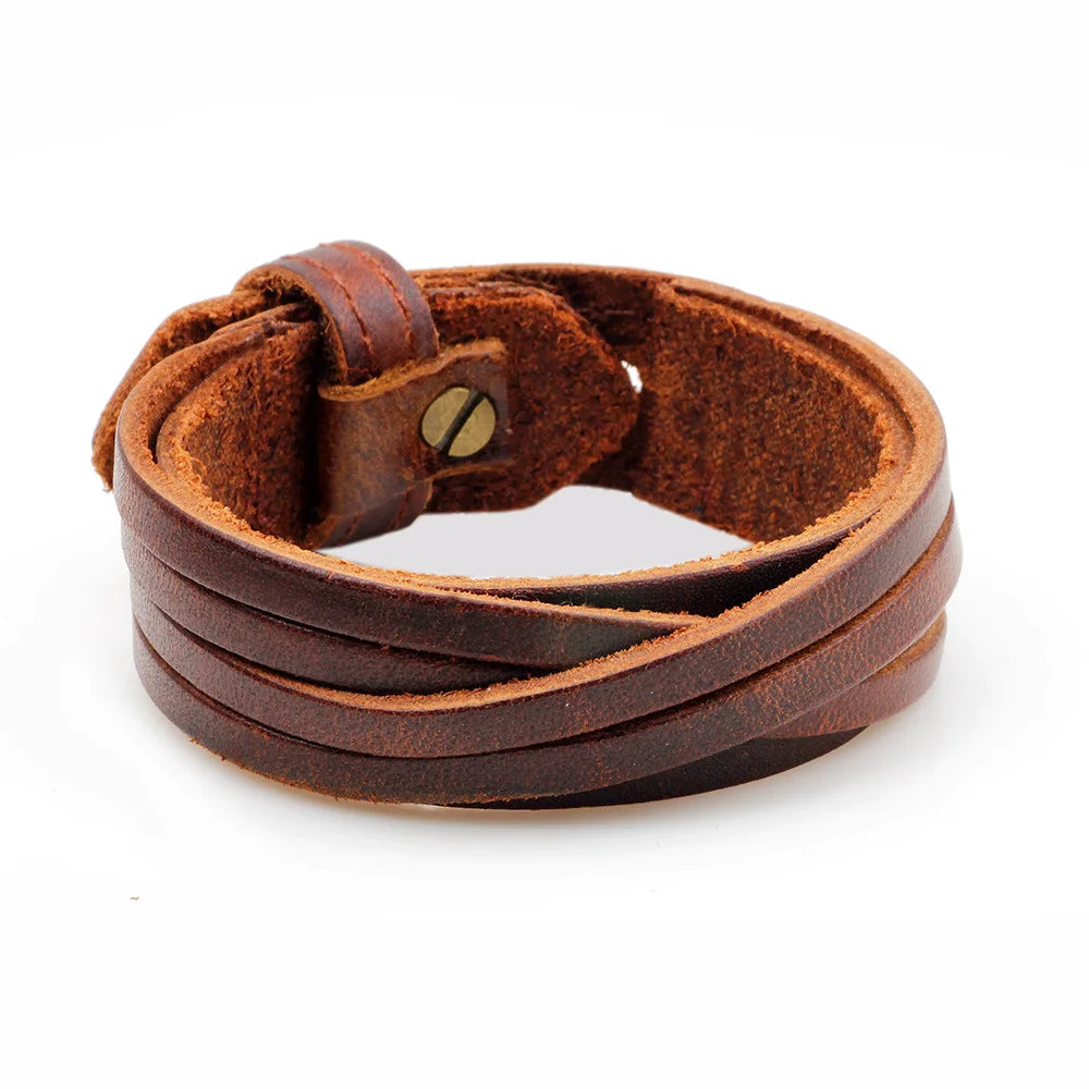 New Fashion Handmade Men Bracelets Male Women Leather Bracelet Men Bangle Wholesale Jewelry Gift