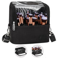 Relavel Hot Sale Makeup Artist Storage Box with Adjustable Dividers Large Capacity Makeup Brush Holder Bag Clear Cosmetic Bag