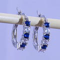 Popular All-Match Women's Earrings Colorful Zircon Earrings Silver Plated Fashion Diamond Earrings