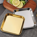 304 Stainless Steel square Plate Korean Metal Tray Can Put Dessert Vegetable and Fruit Barbecue Plate Restaurant square Plate